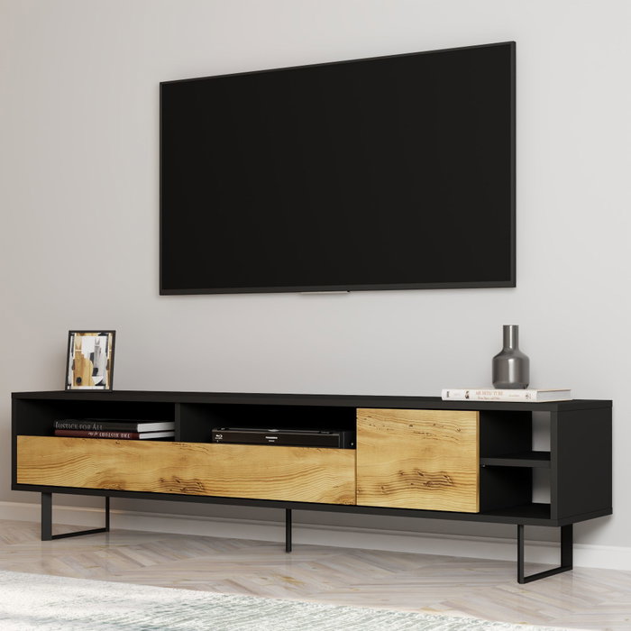 Hanah Home Soporte de TV Luga Negro y Roble